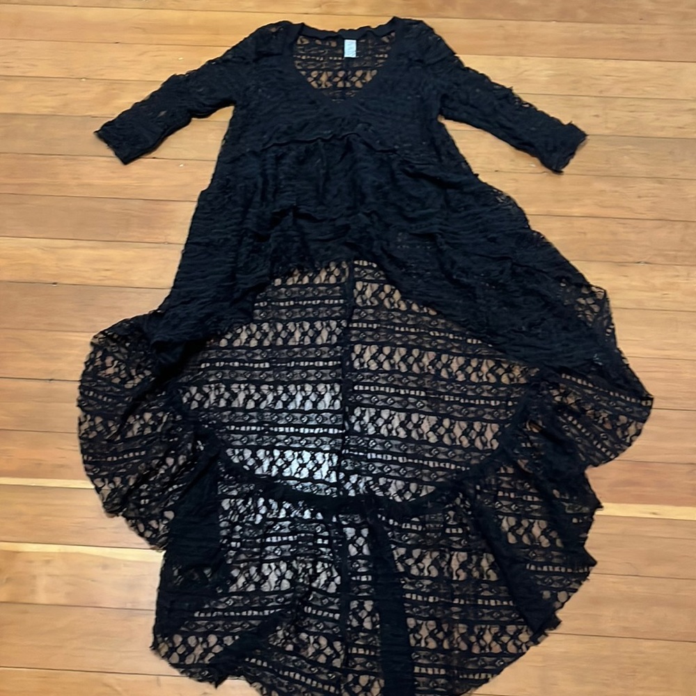 Free people Lace Long Asymmetrical Top